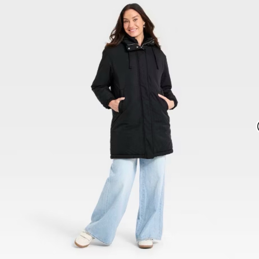 a new day Black Parka Coat Jacket